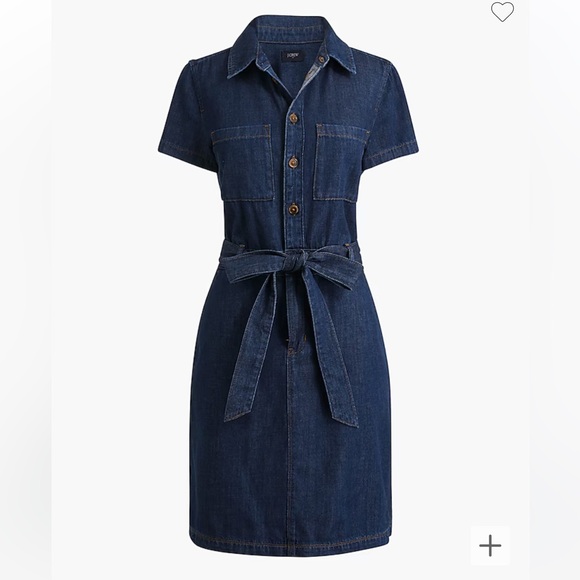 J Crew Factory Denim Utility Mini Dress NWT - Picture 4 of 7